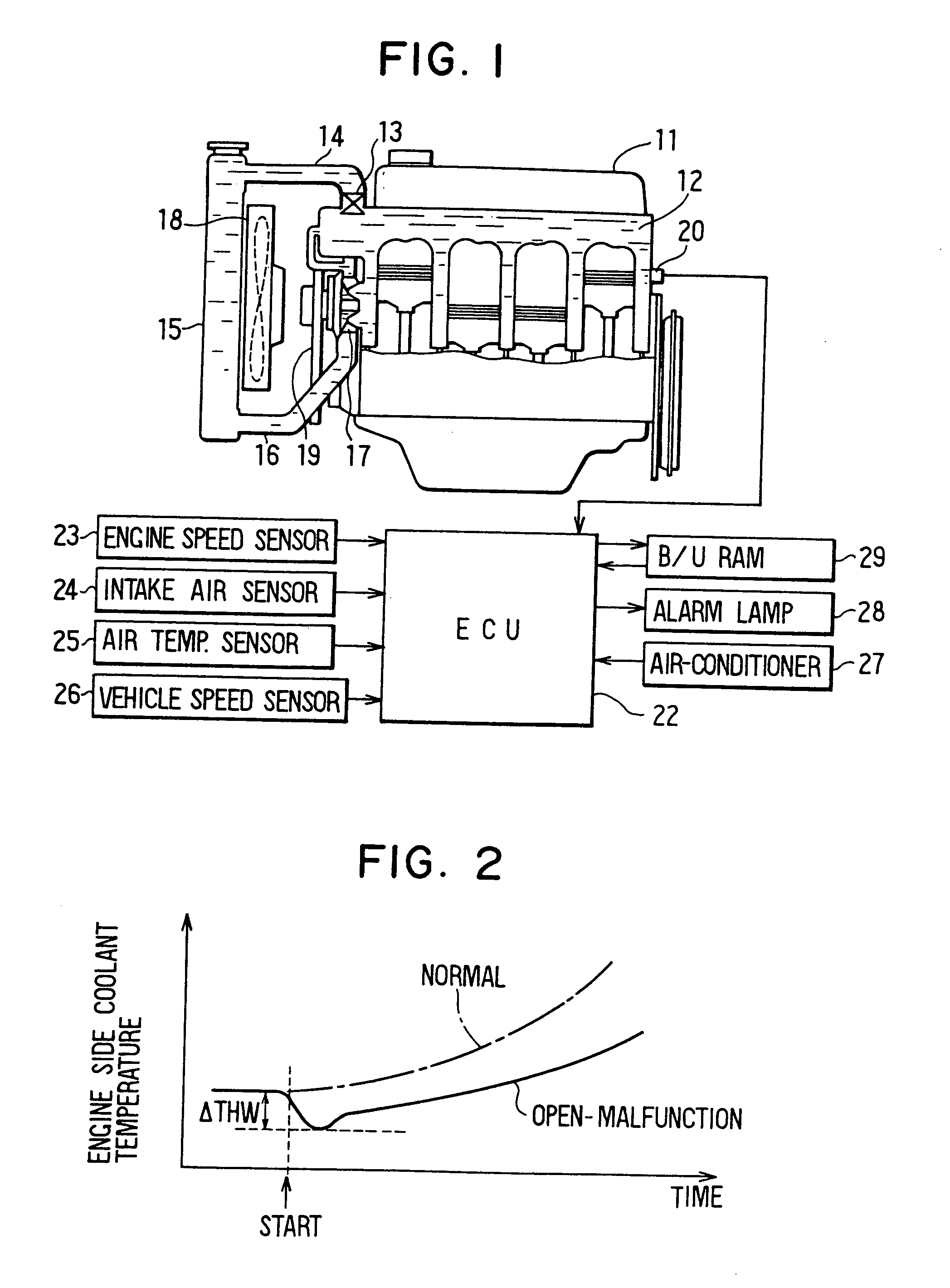 Thermostat malfunction detecting system for engine cooling system