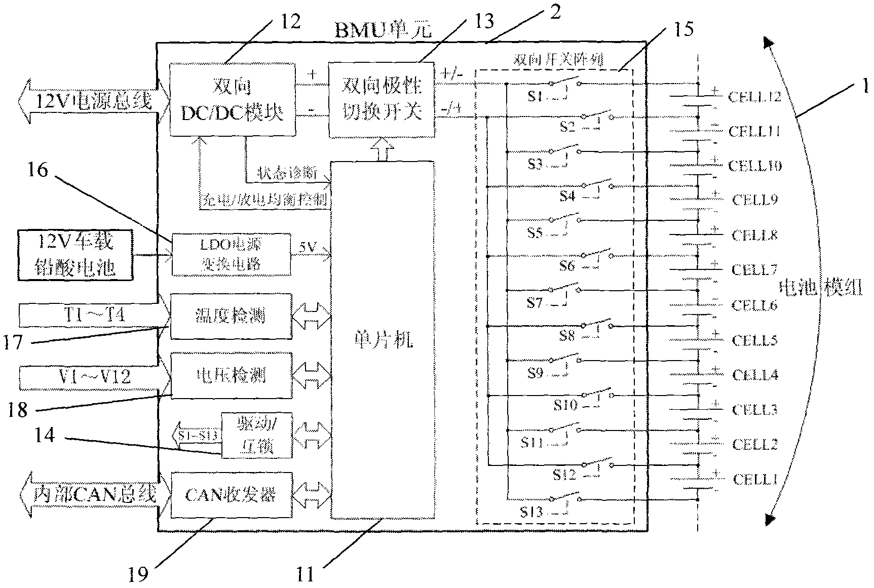 Cell equalization system based on bidirectional DC/DC