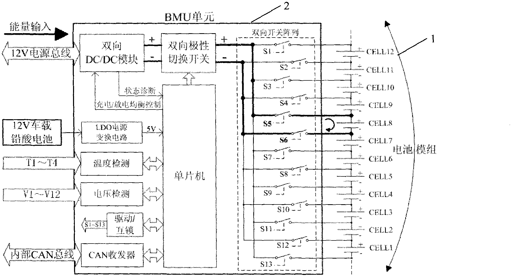Cell equalization system based on bidirectional DC/DC