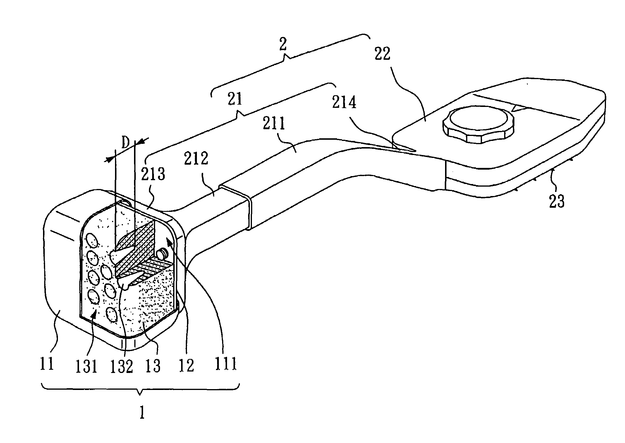 Cushion pad structure for a carpet installation tool