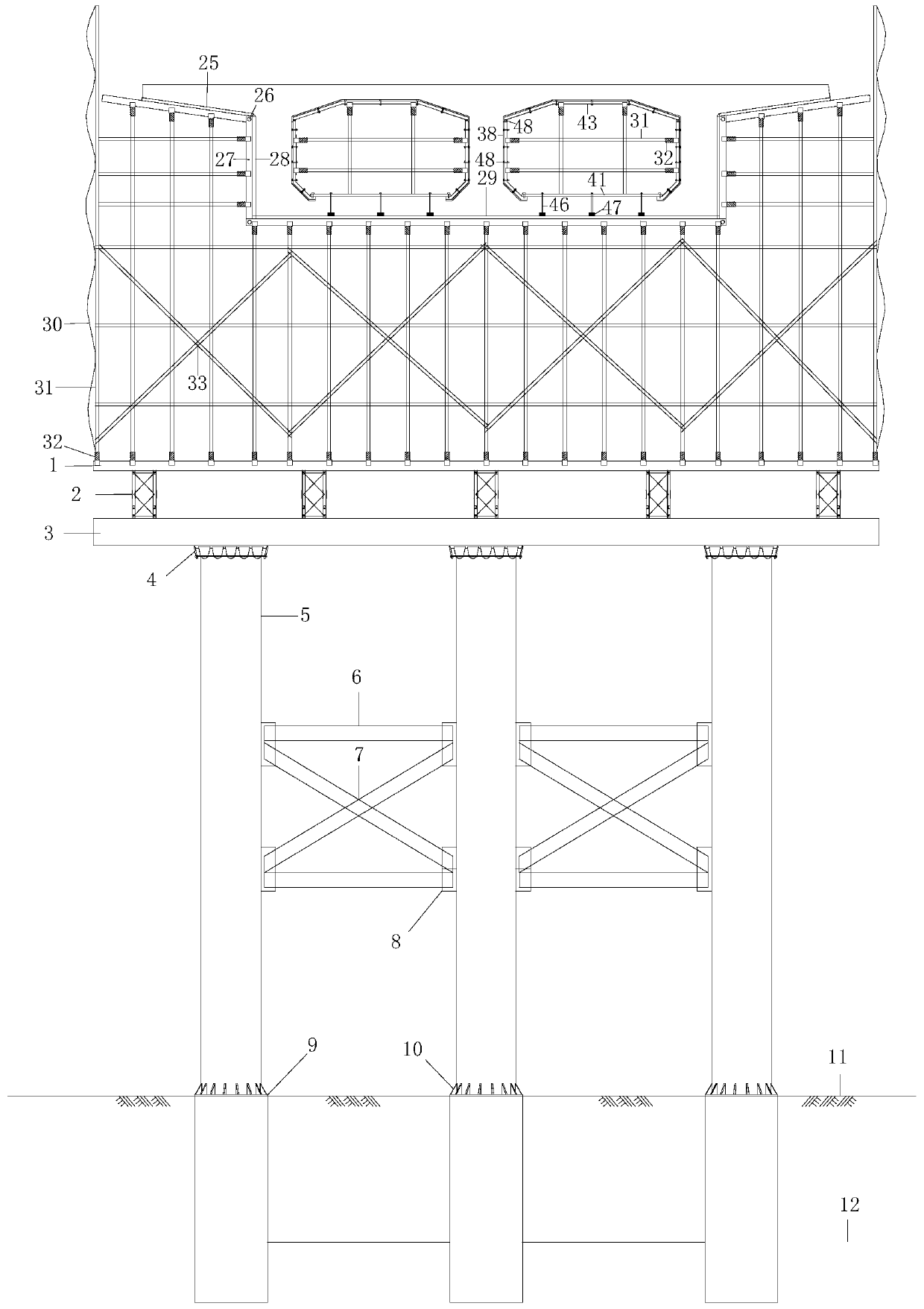 Cast-in-place continuous box girder formwork system and construction method