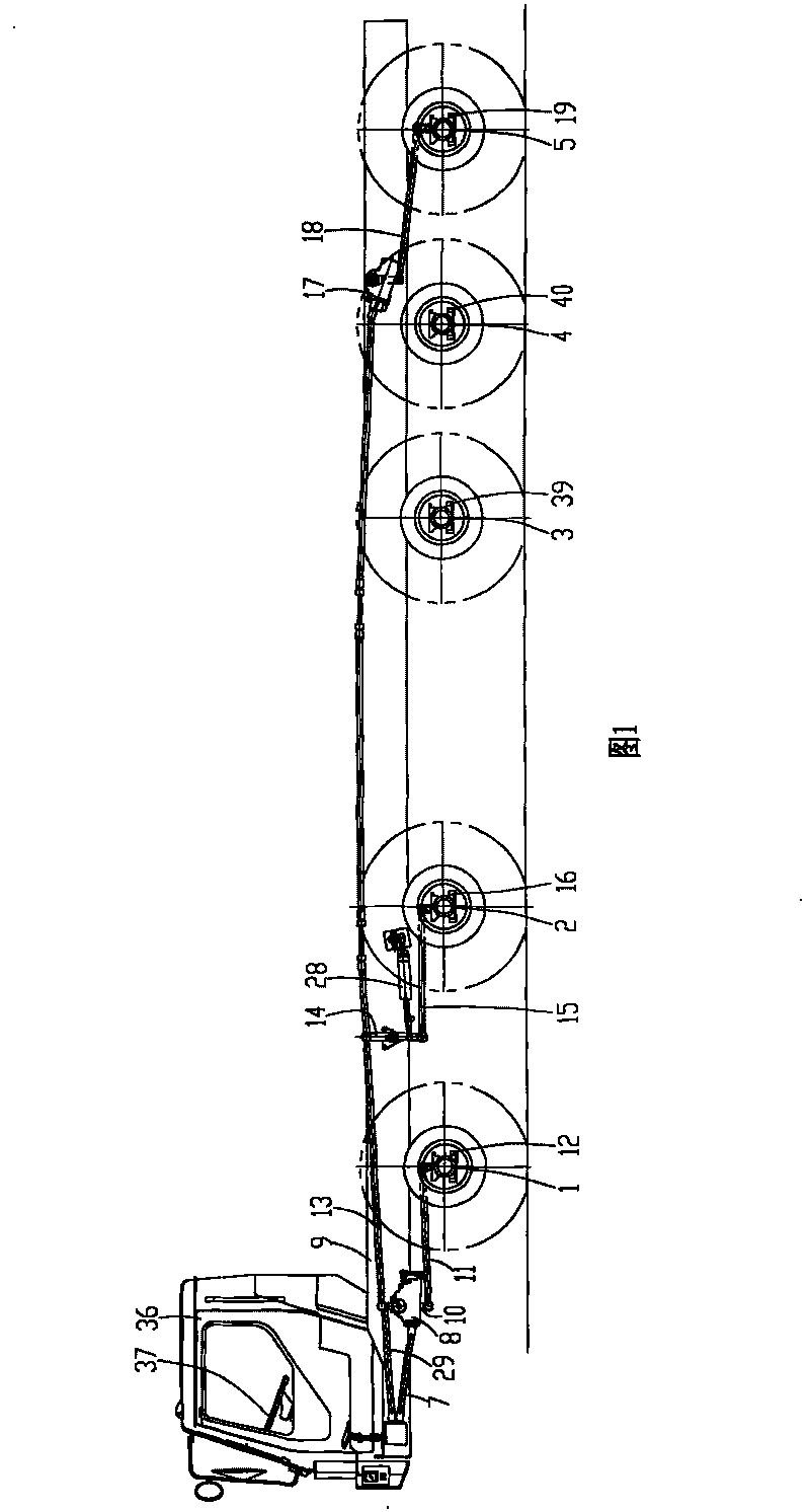 Five-shaft heavy-duty car steering system