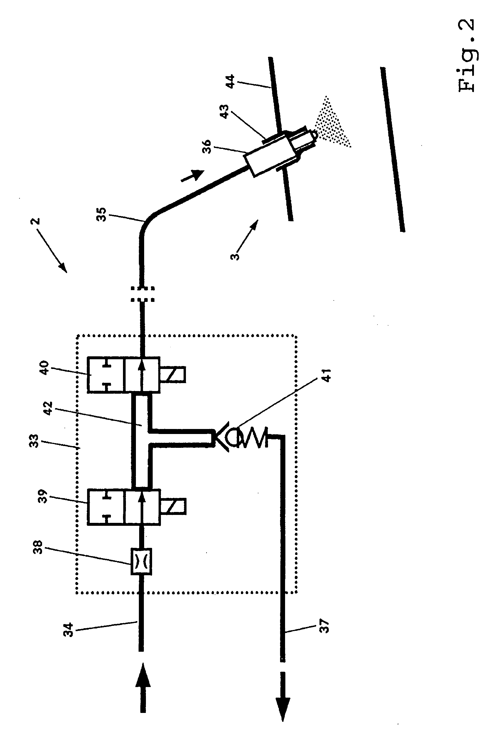 Injection system having a device for metering fuel into an exhaust system of an internal combustion engine and a method for this purpose