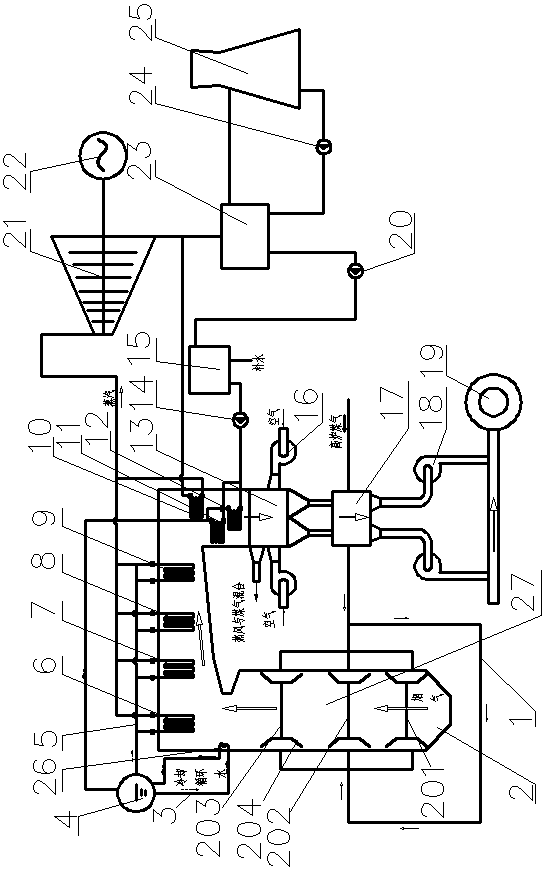 Superhigh-temperature subcritical gas power generation system