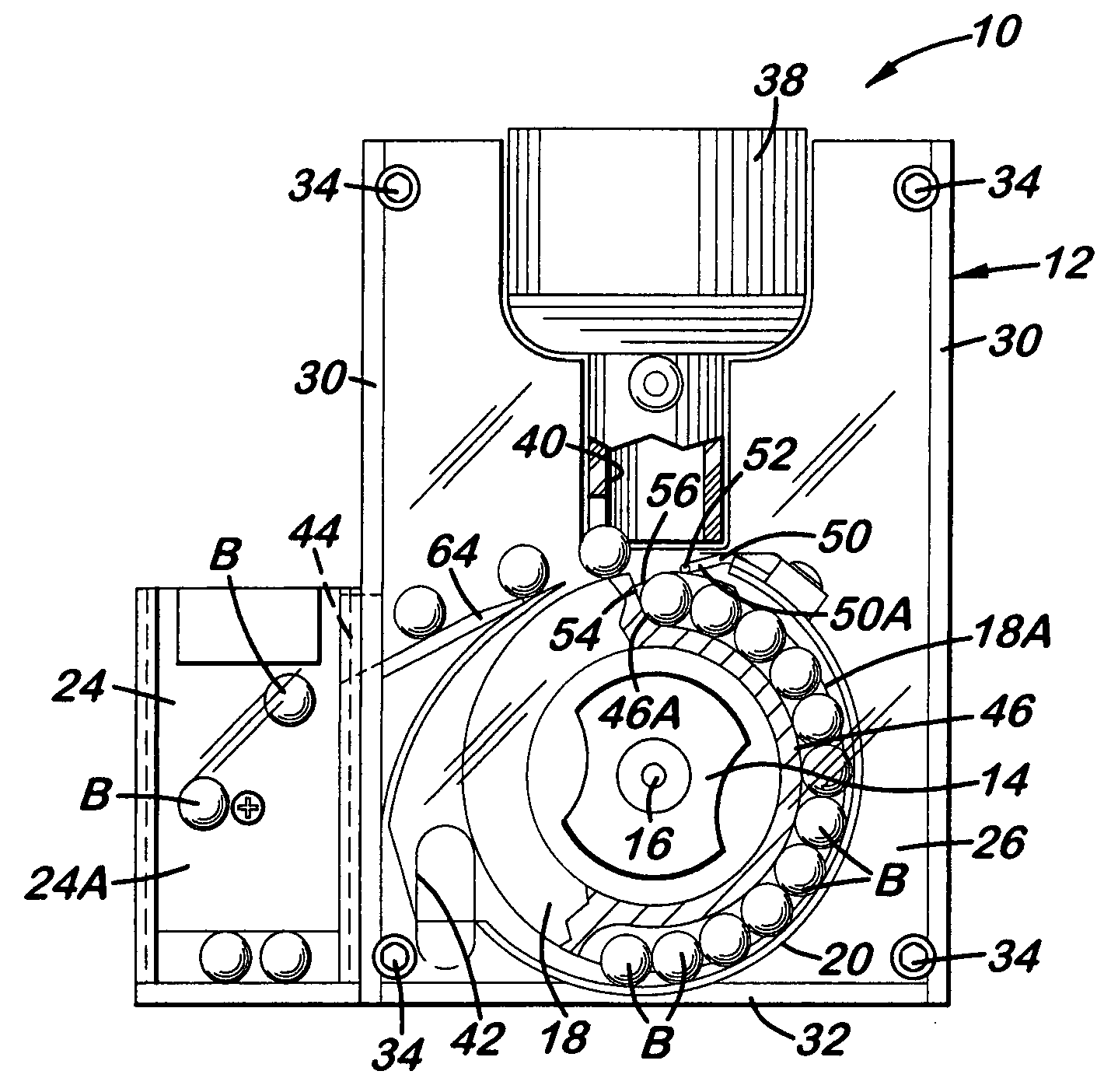 Ball bearing actuation mechanism