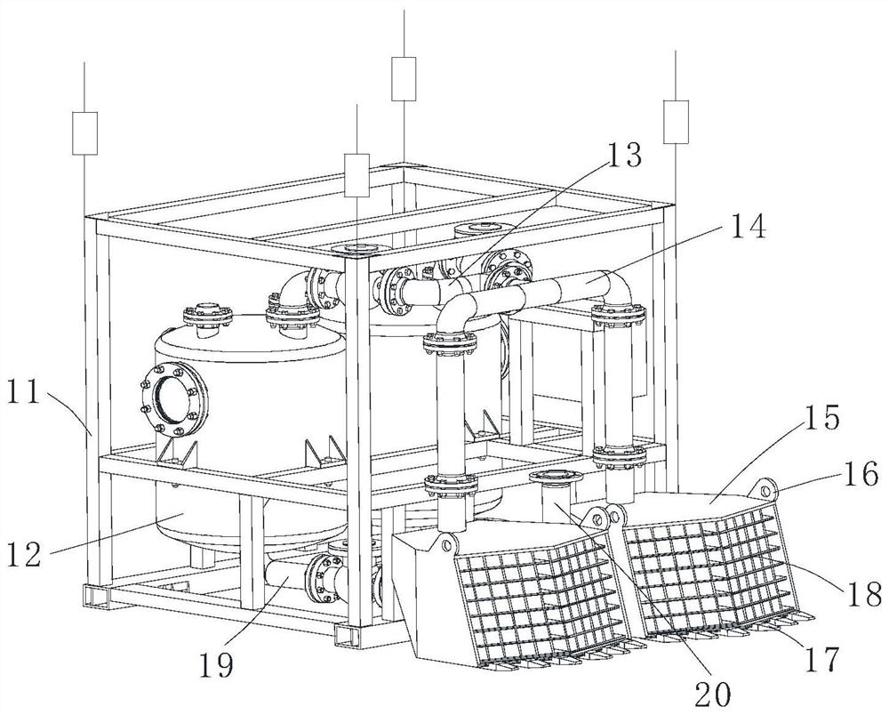 Deep water area pneumatic desilting pump equipment and dynamic balancing method