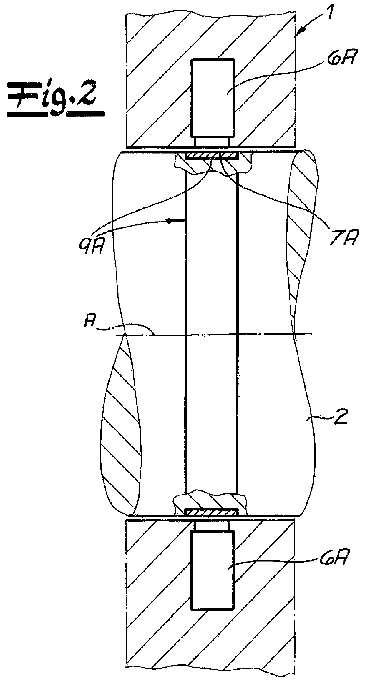 Turbo machine with magnetic bearings