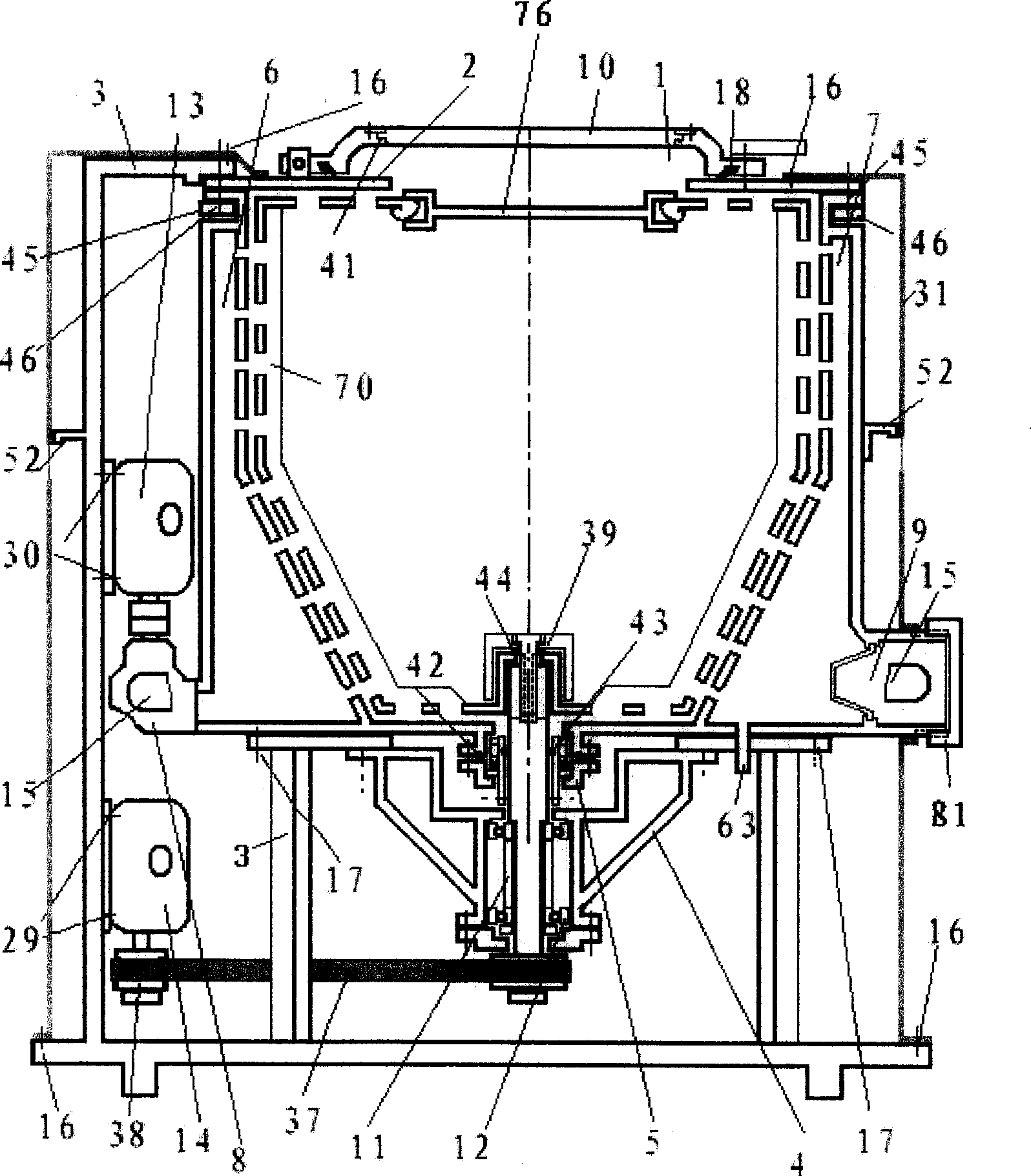 Pressure circulating washing machine with forced jet water flow