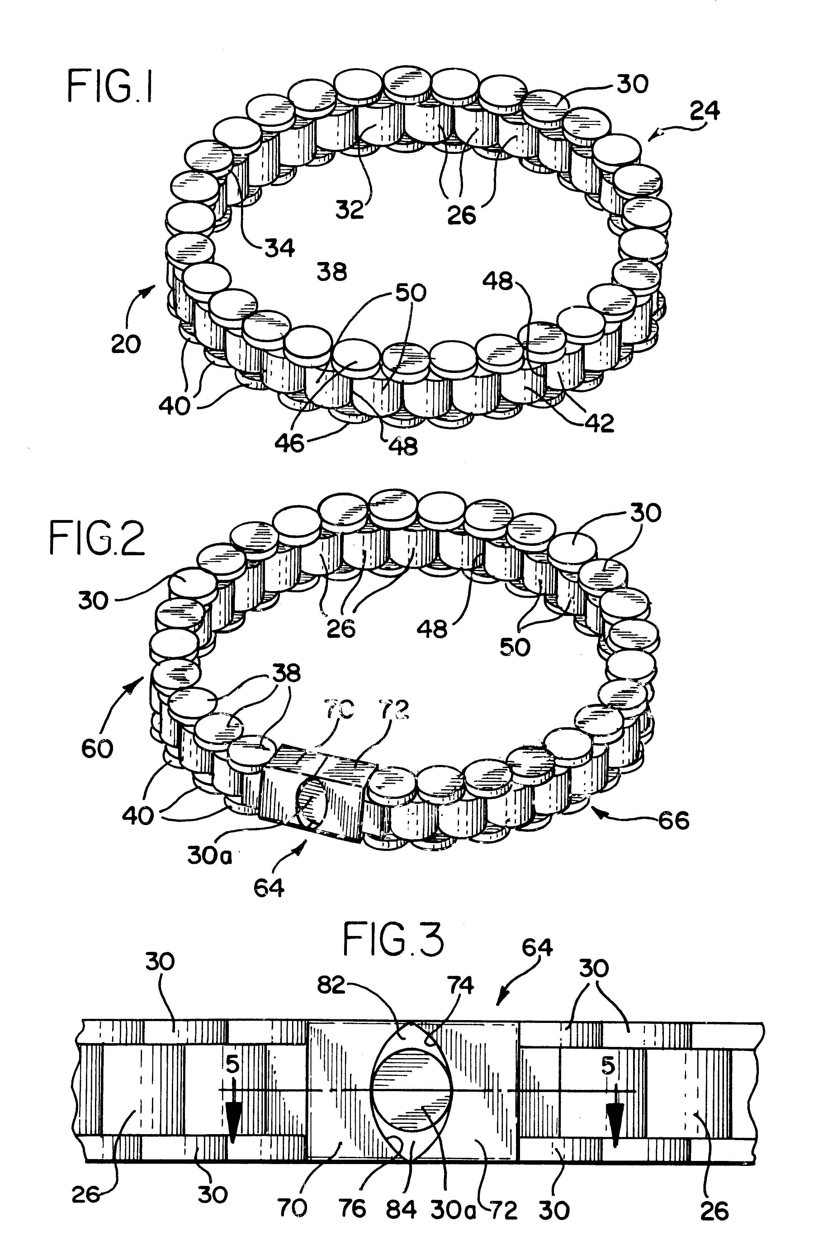 Pinless articulated band