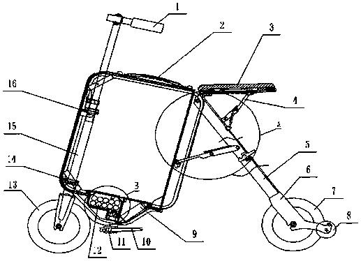 Rectangular hard-shell suitcase electric vehicle