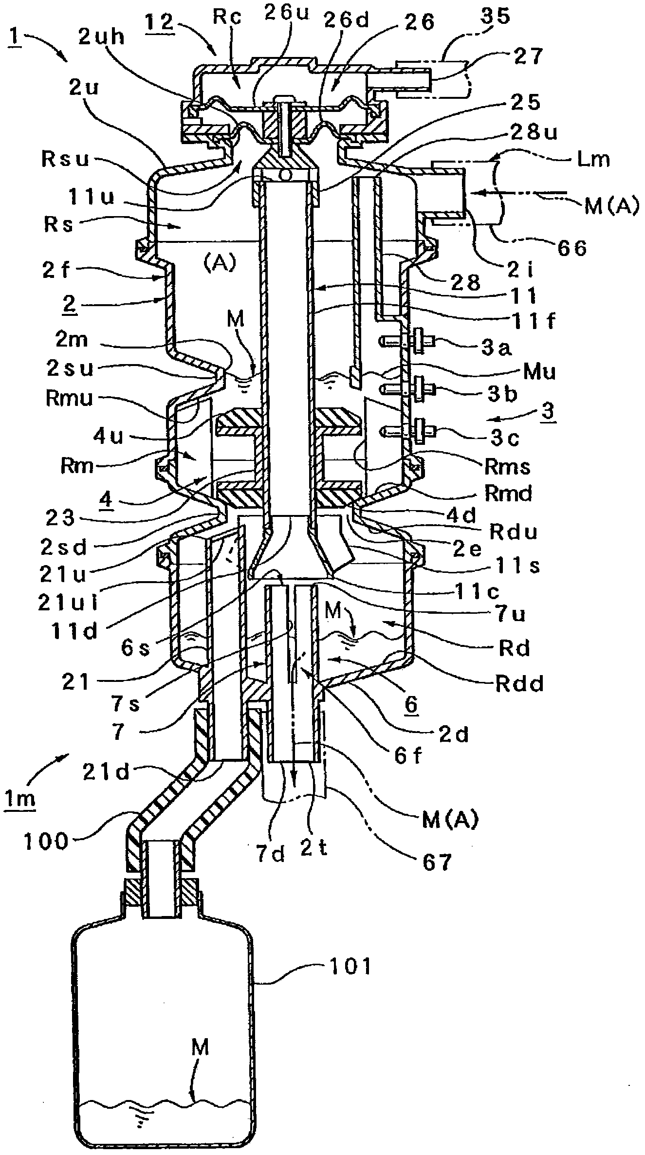 Milk volume meter, milk volume measurement method and milking device