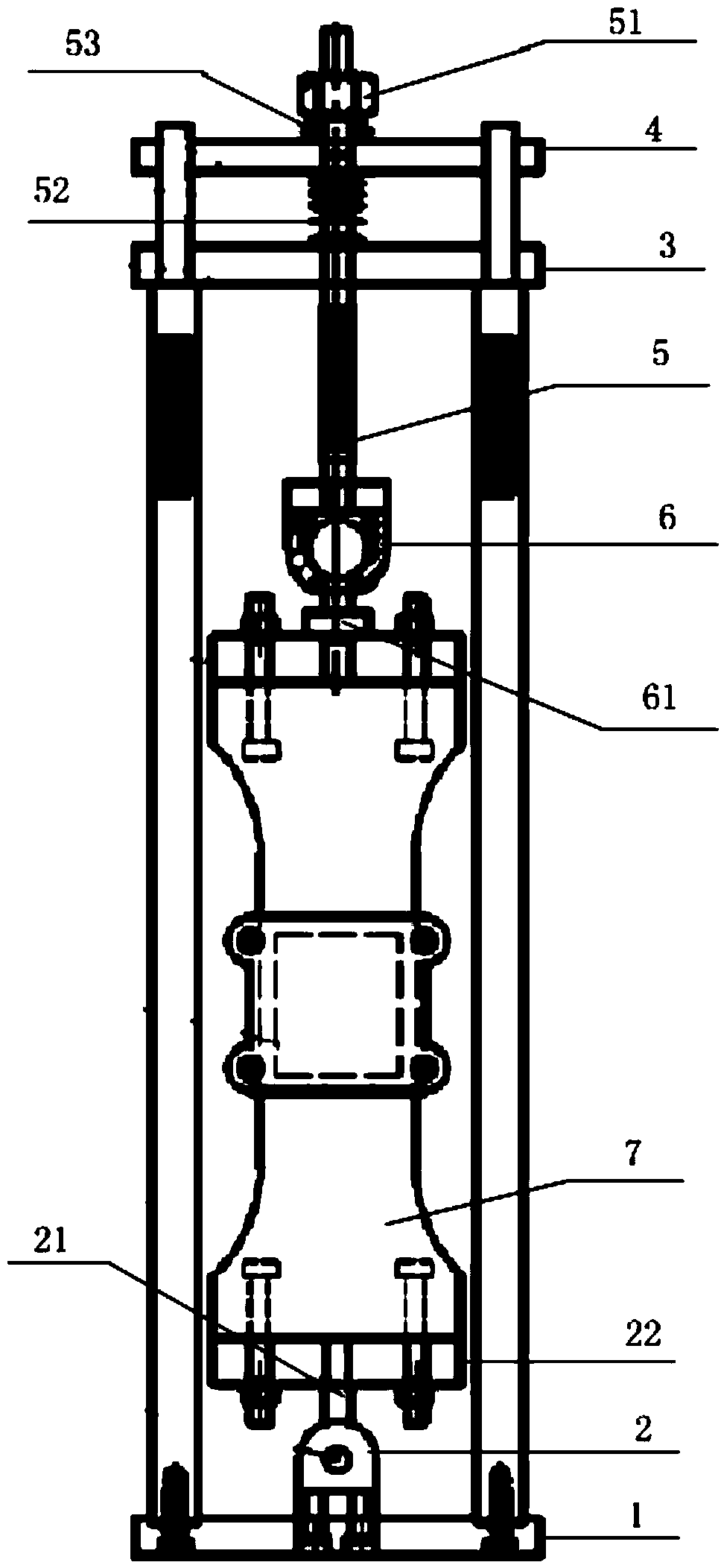 Device for testing performance of concrete under axial tensile stress