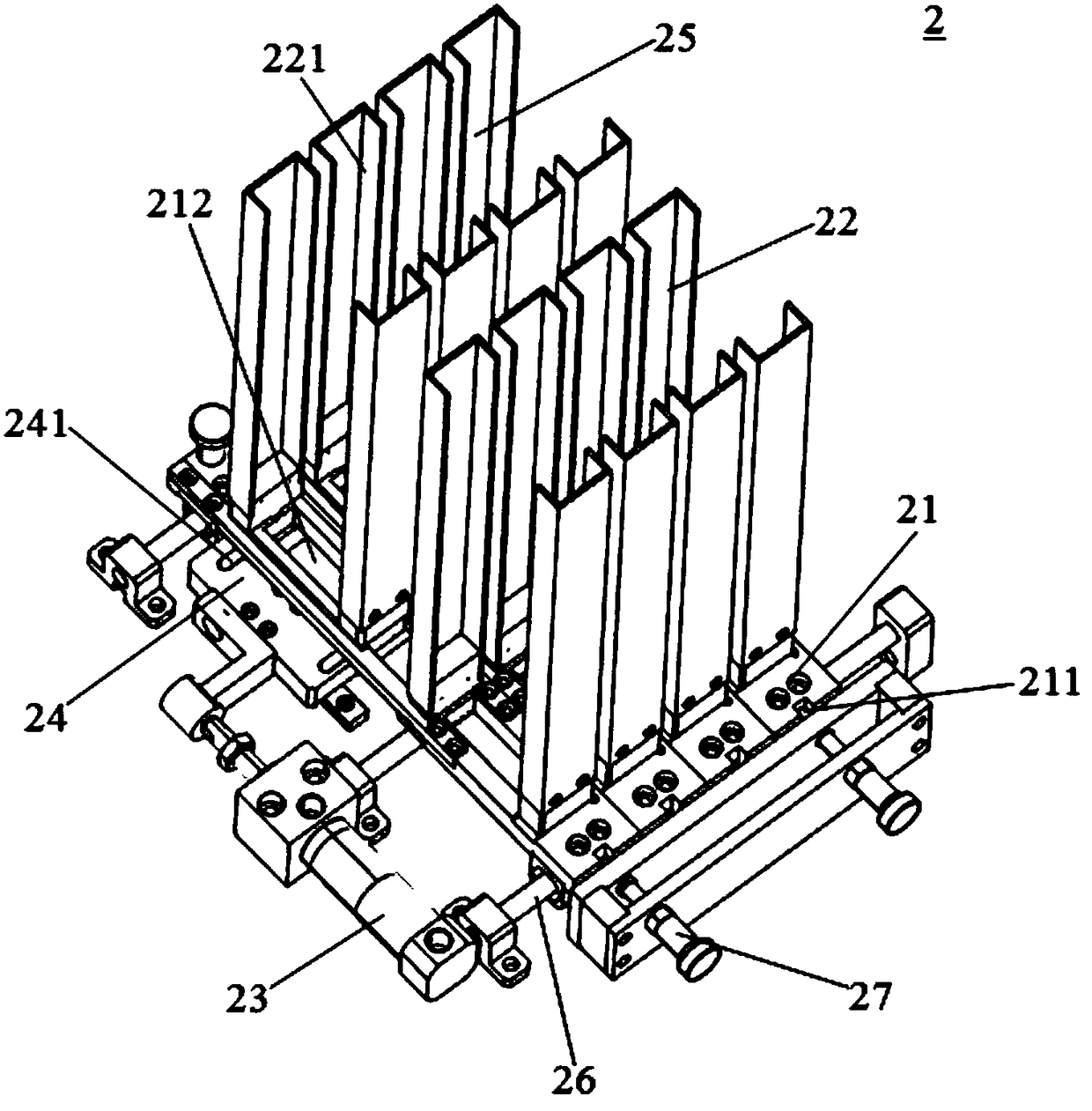 A receiving device for injection molding products