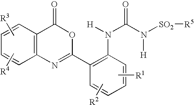 Organic fluorescent sulfonyl ureido benzoxazinone pigments