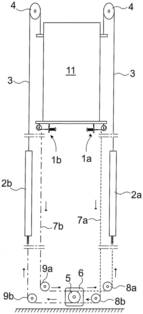 Tensioning arrangements for traction gear for elevators