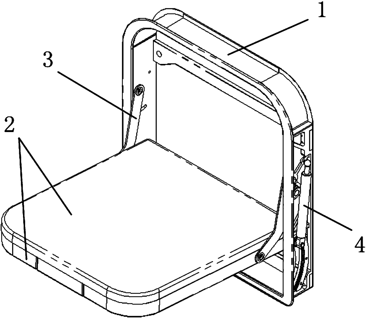 Turnover-rising hidden seat for rail vehicle