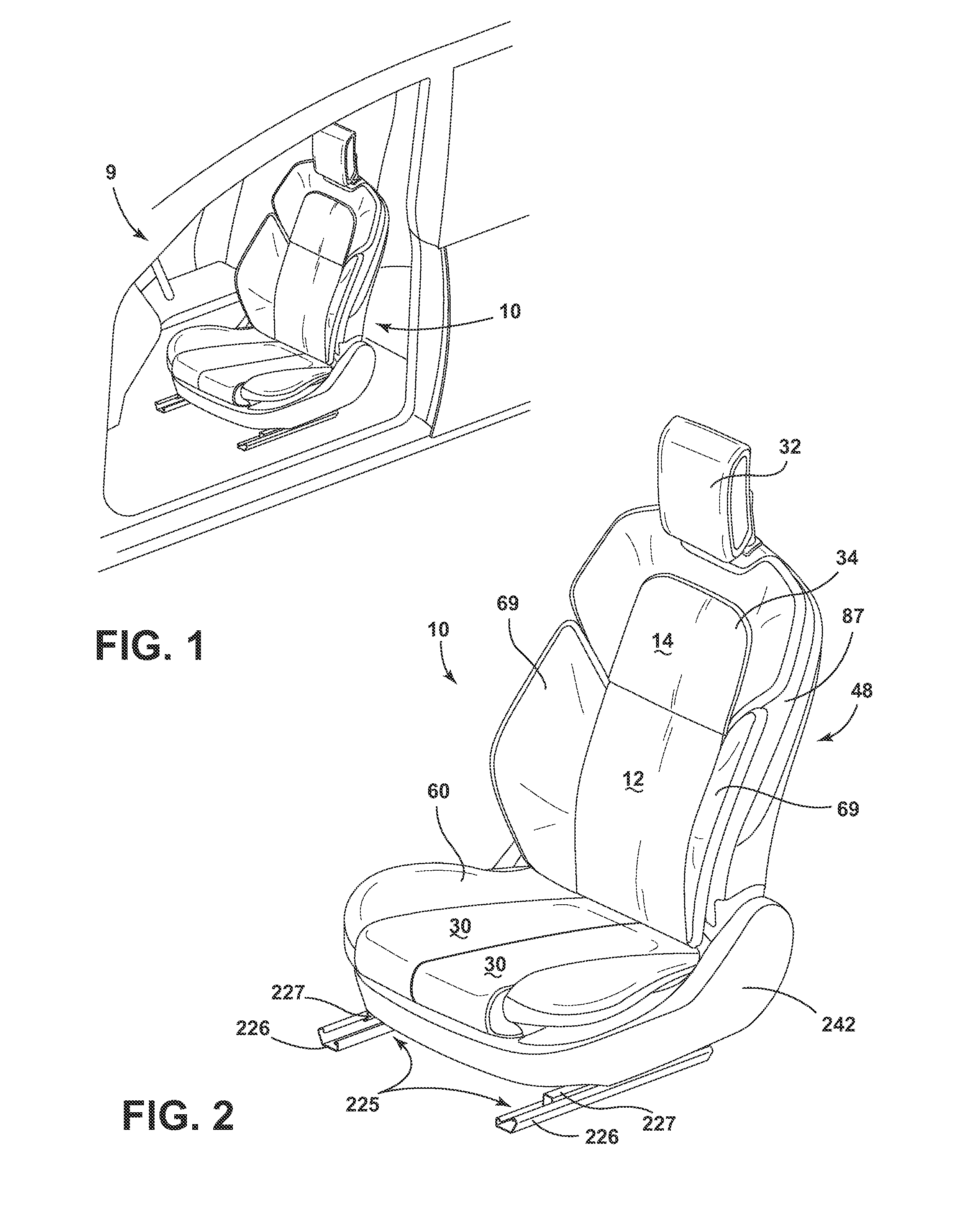 Thin seat with plastic matrix and thin foam