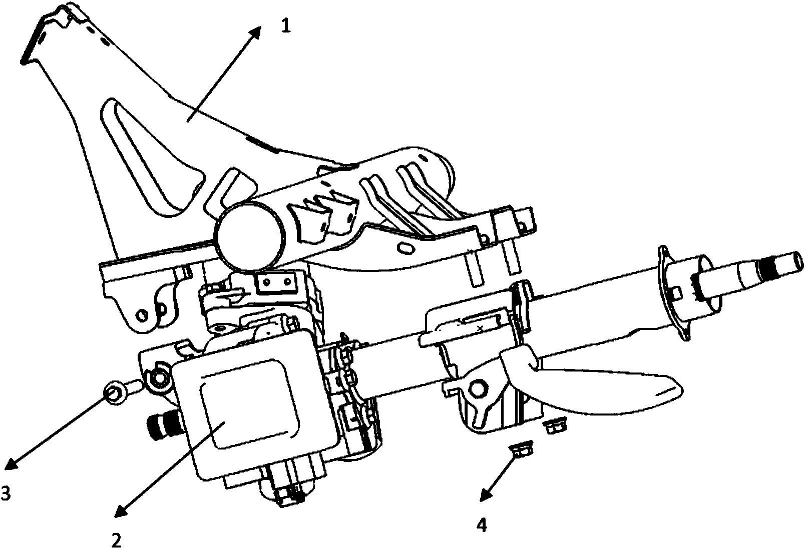 Auxiliary structure for mounting of automobile steering column