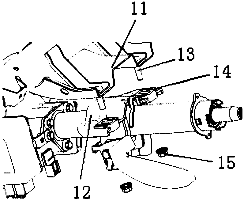 Auxiliary structure for mounting of automobile steering column