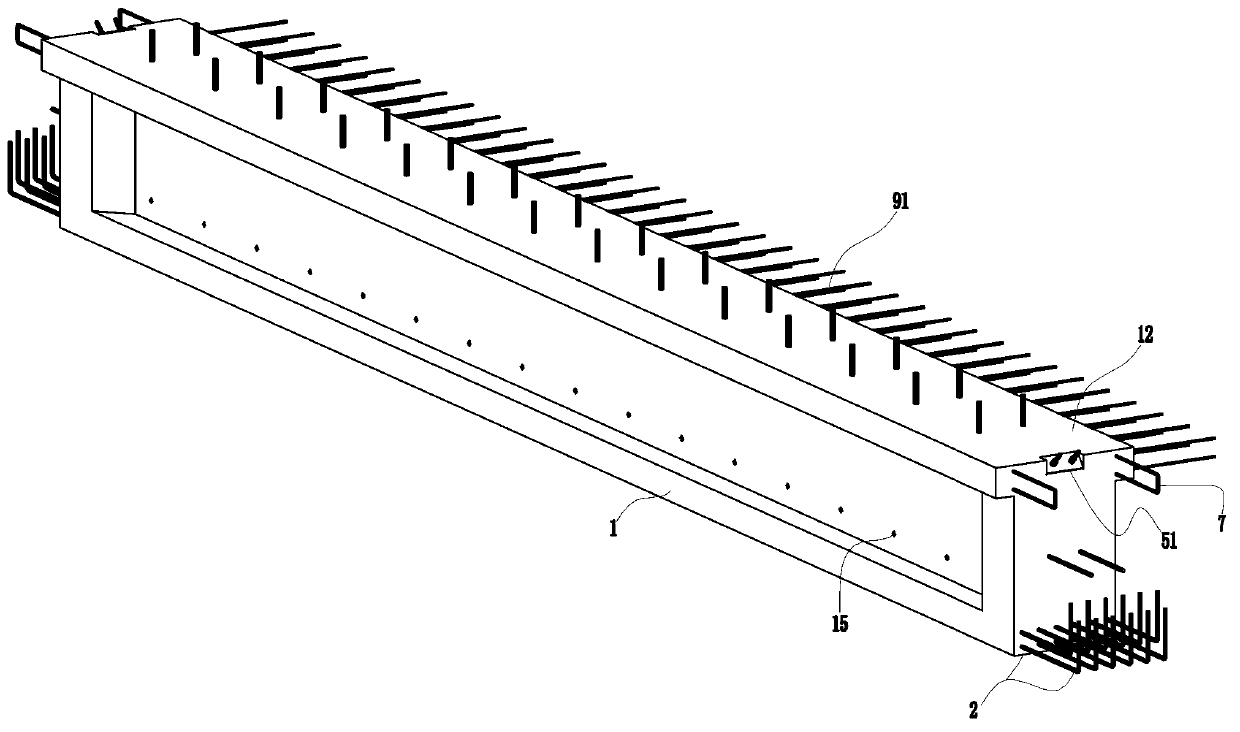 Large-tonnage prestressed superposed crane beam and construction method