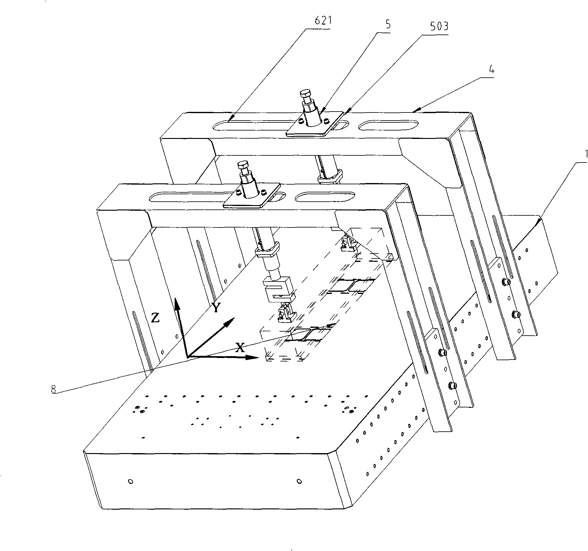 Stiffness testing device for gas bearing