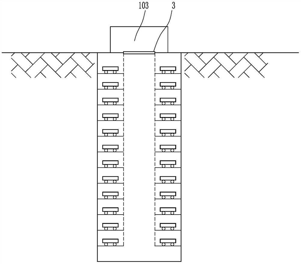 Natural ventilation system of underground three-dimensional parking garage