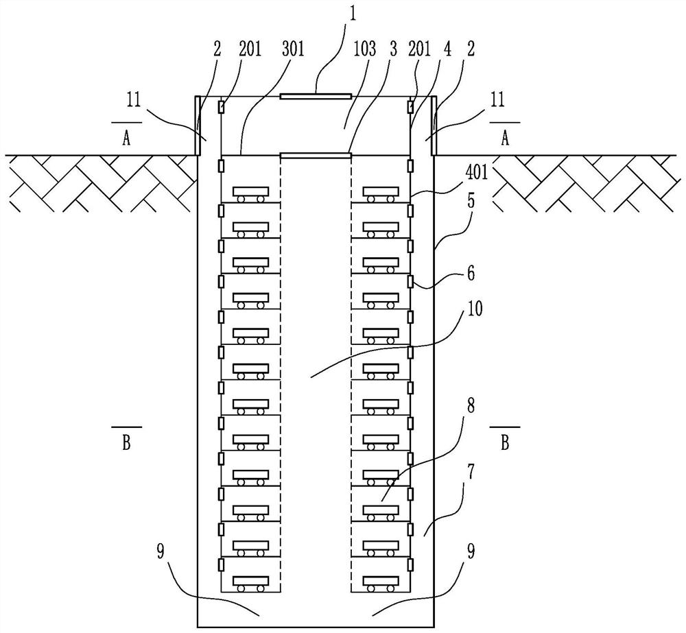 Natural ventilation system of underground three-dimensional parking garage