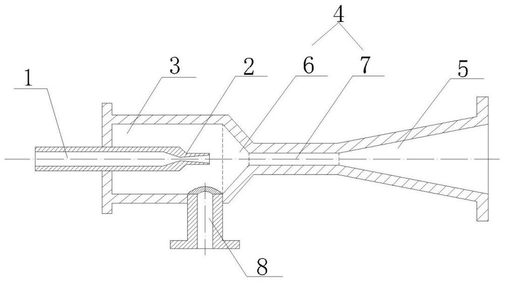 An injector with automatically adjustable nozzle outlet position