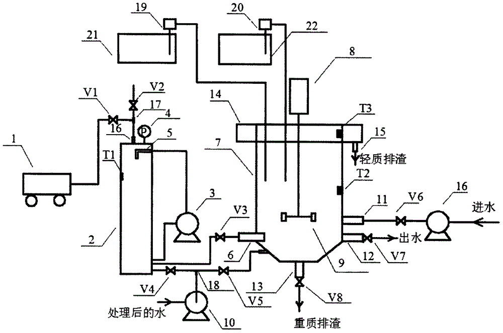 Intermittent air flotation water-purifying device