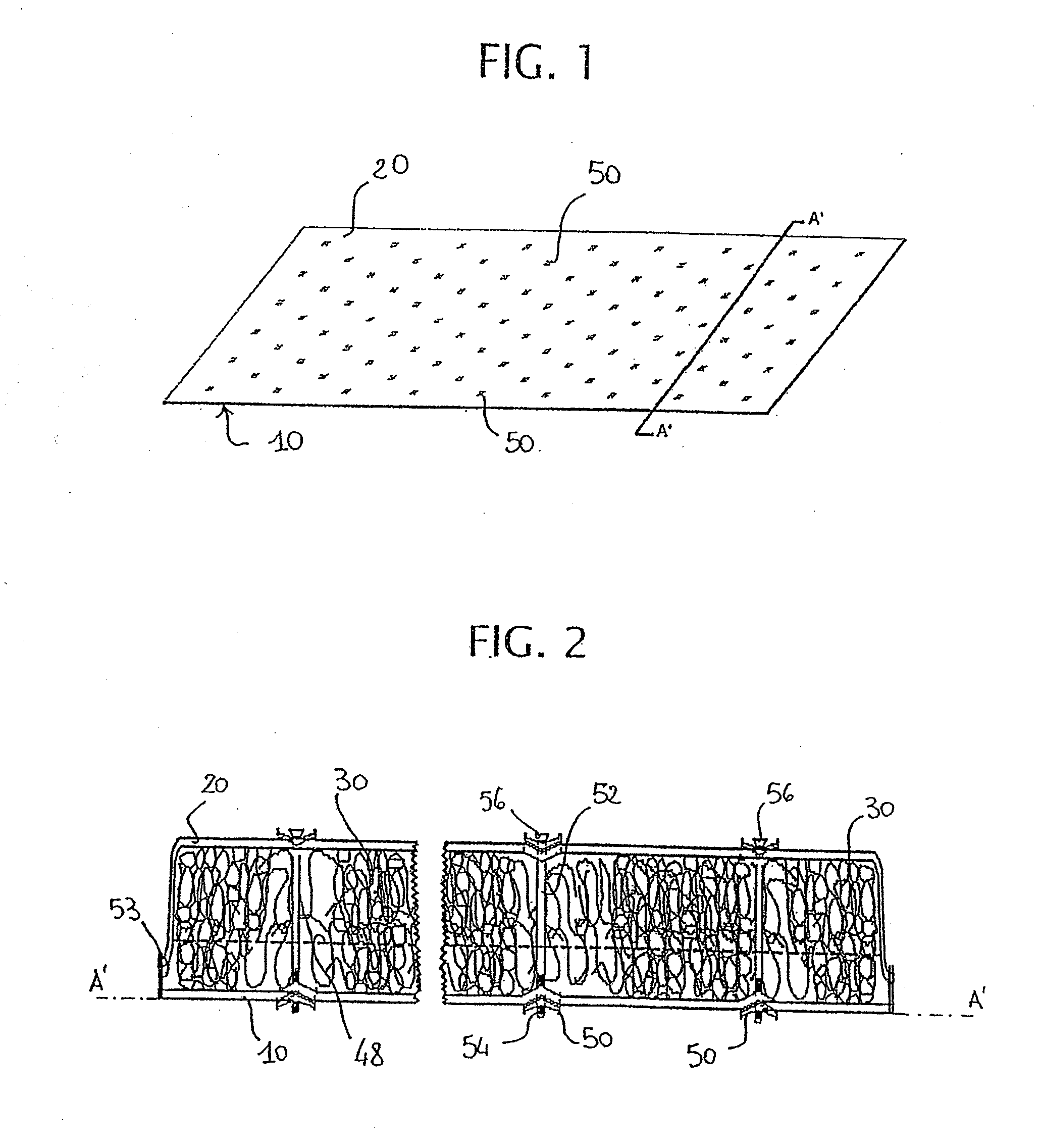 Lightweight protection element and filter of the mattress type