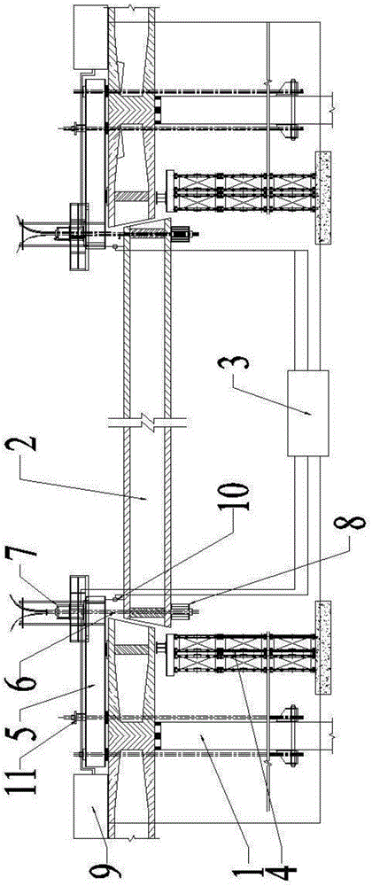 Integral lowering and removing system of span box girders based on bridge deck support and construction method of integral lowering and removing system