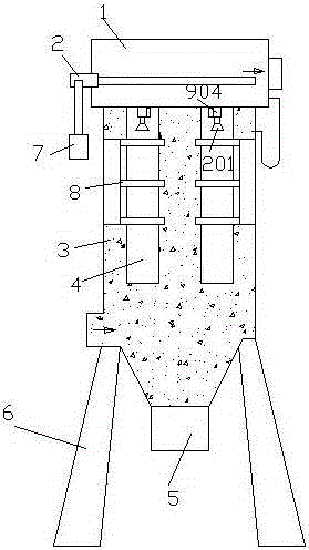 Automatic pulse bag-type dust collector for treating dust-containing waste gas