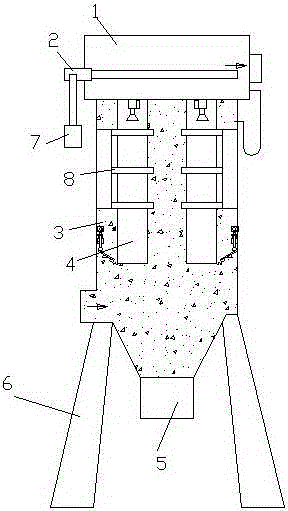 Automatic pulse bag-type dust collector for treating dust-containing waste gas
