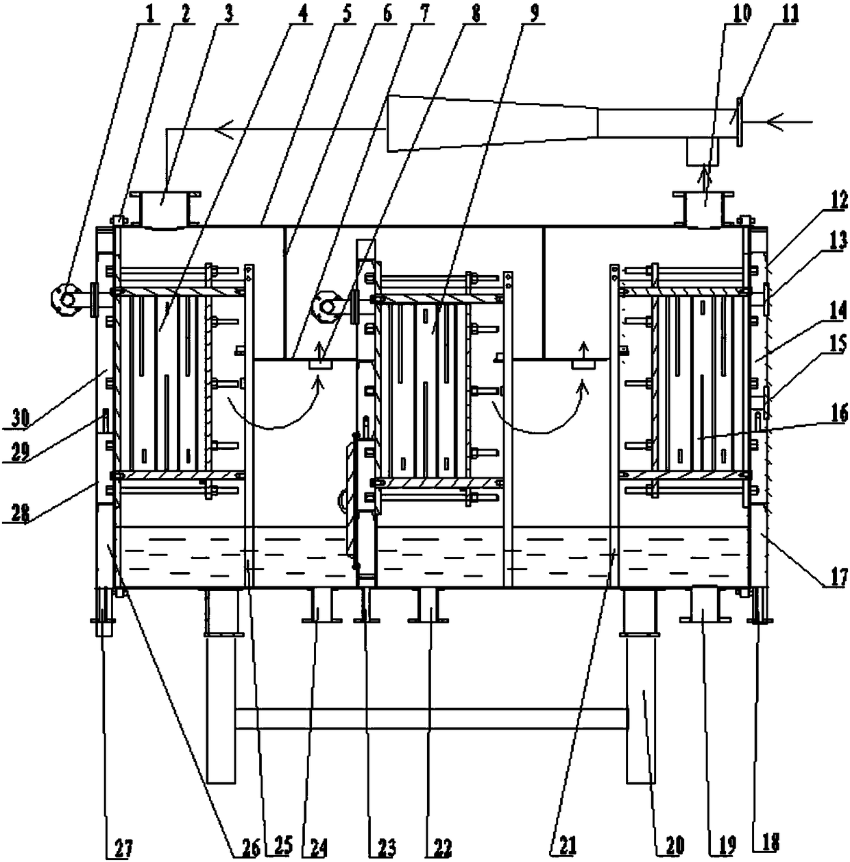 A two-effect plate distillation desalination device