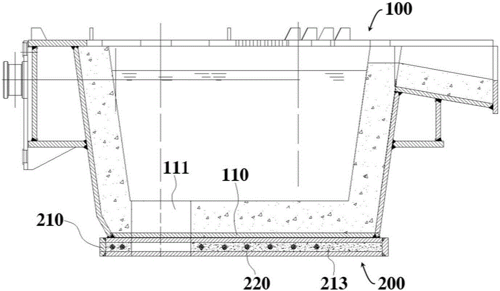 Method for assembling tundish prestressing force applying mechanism and preparation technology of downwarping-preventing tundish