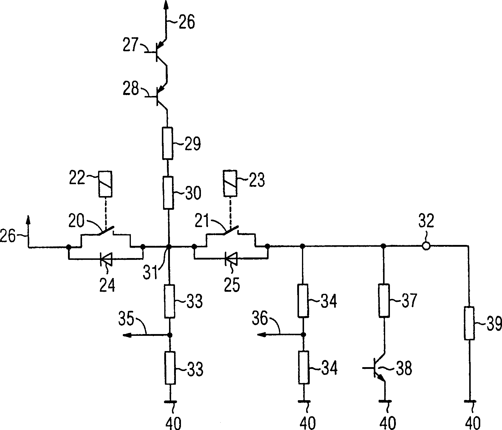 Circuit device and method for testing relay switching contacts of a digital output circuit