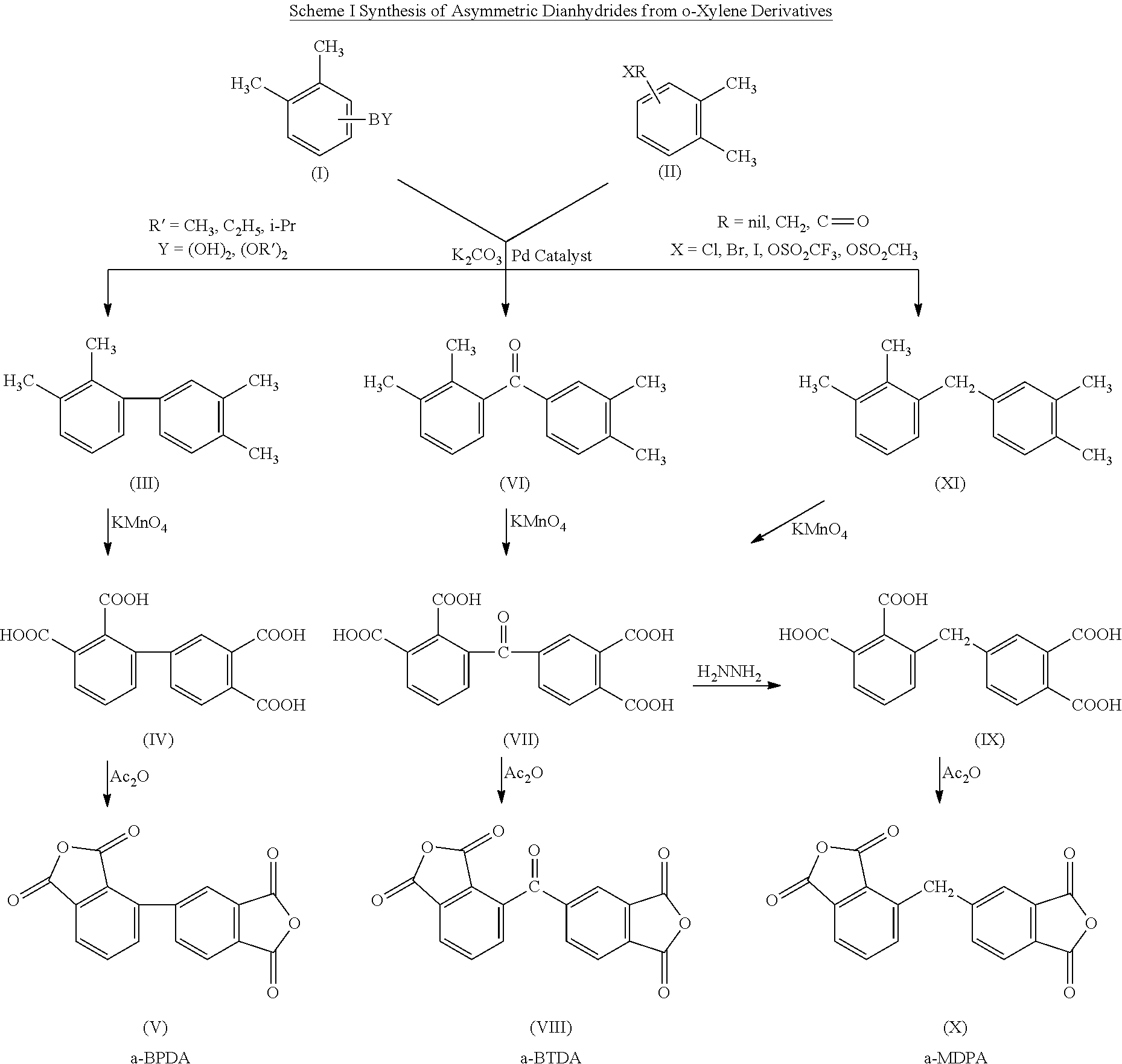 Polyimides derived from novel asymmetric dianhydrides