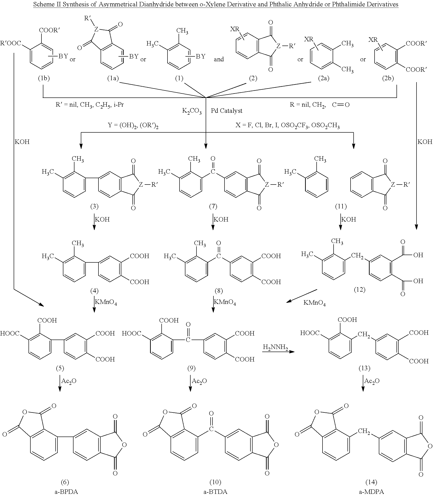 Polyimides derived from novel asymmetric dianhydrides