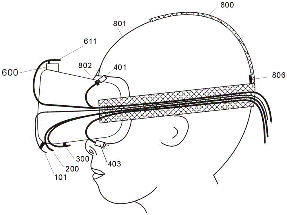 Scene environment special effect device suitable for head-wearing display in dynamic film and television system