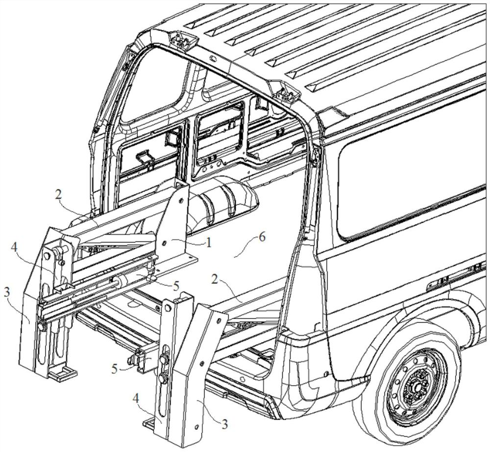 Loading and unloading device, vehicle and vehicle loading and unloading method