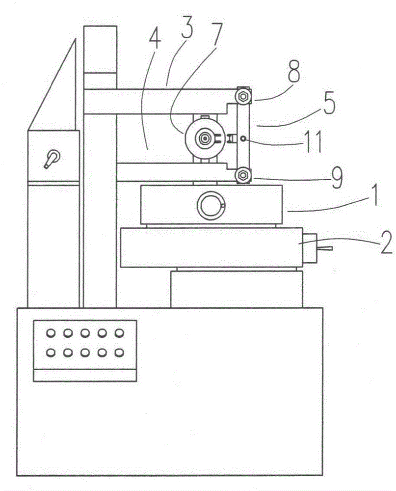 Improved structure of wire-cutting machine tool for graphite electrode curved surface projection precision machining