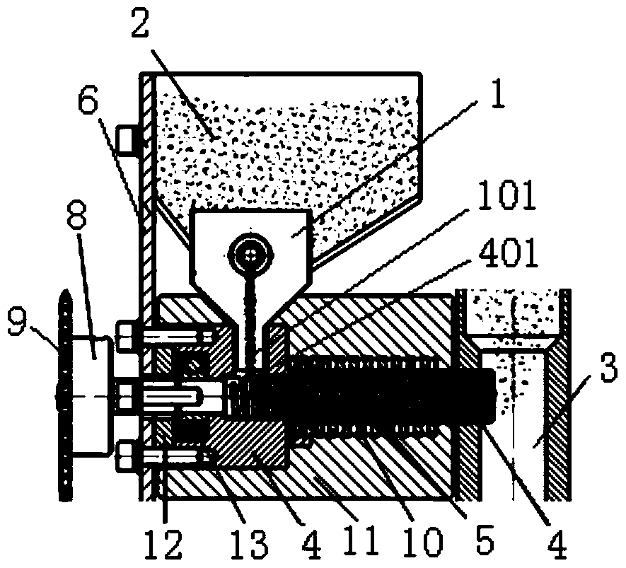 Feeding device for cold pyrotechnic eruption equipment and cold pyrotechnic eruption equipment