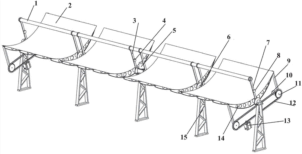 Self-adaptive torque compensation device and working method of trough-type solar collector