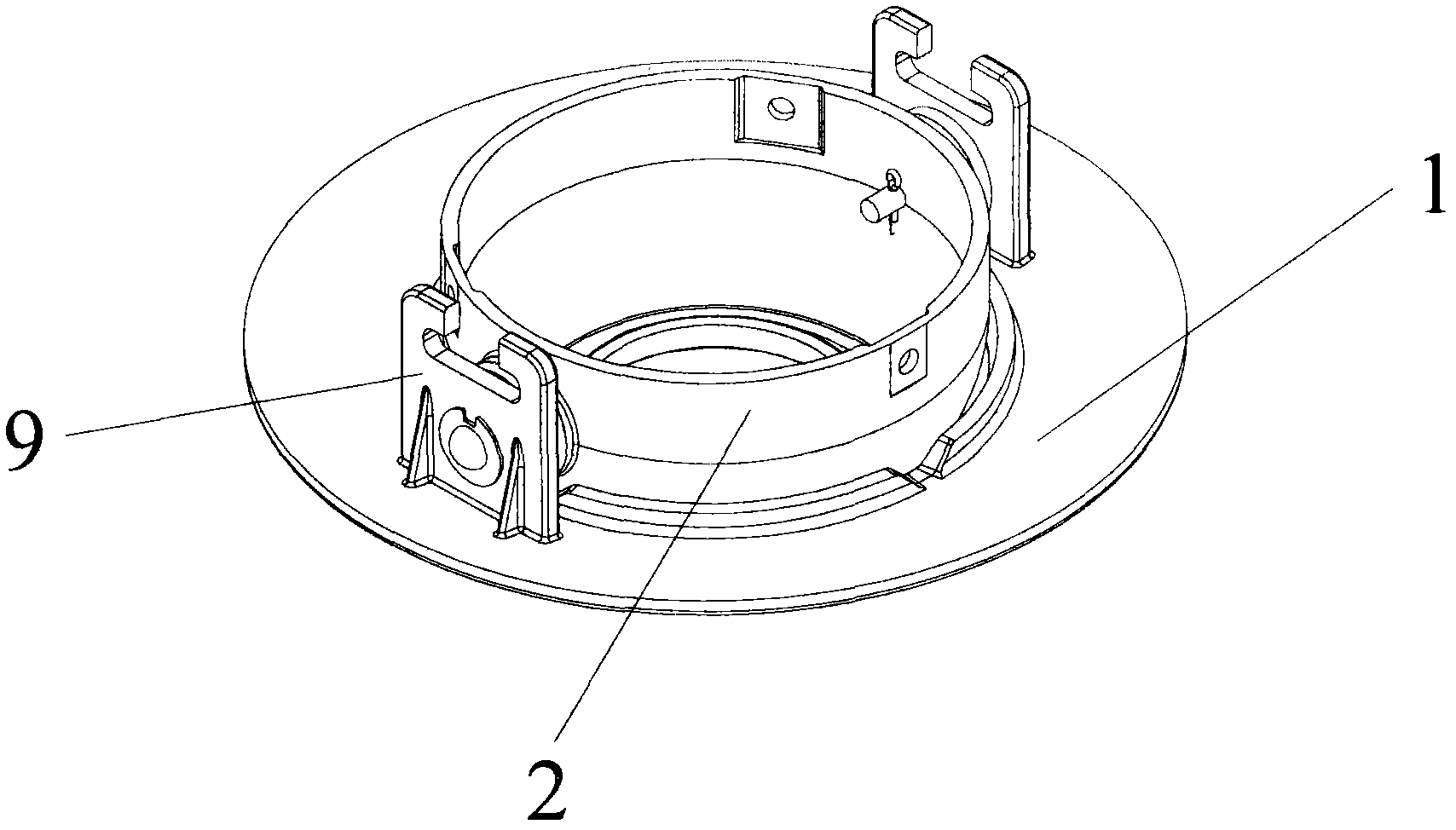 Rotatable fixing device and lighting equipment with same