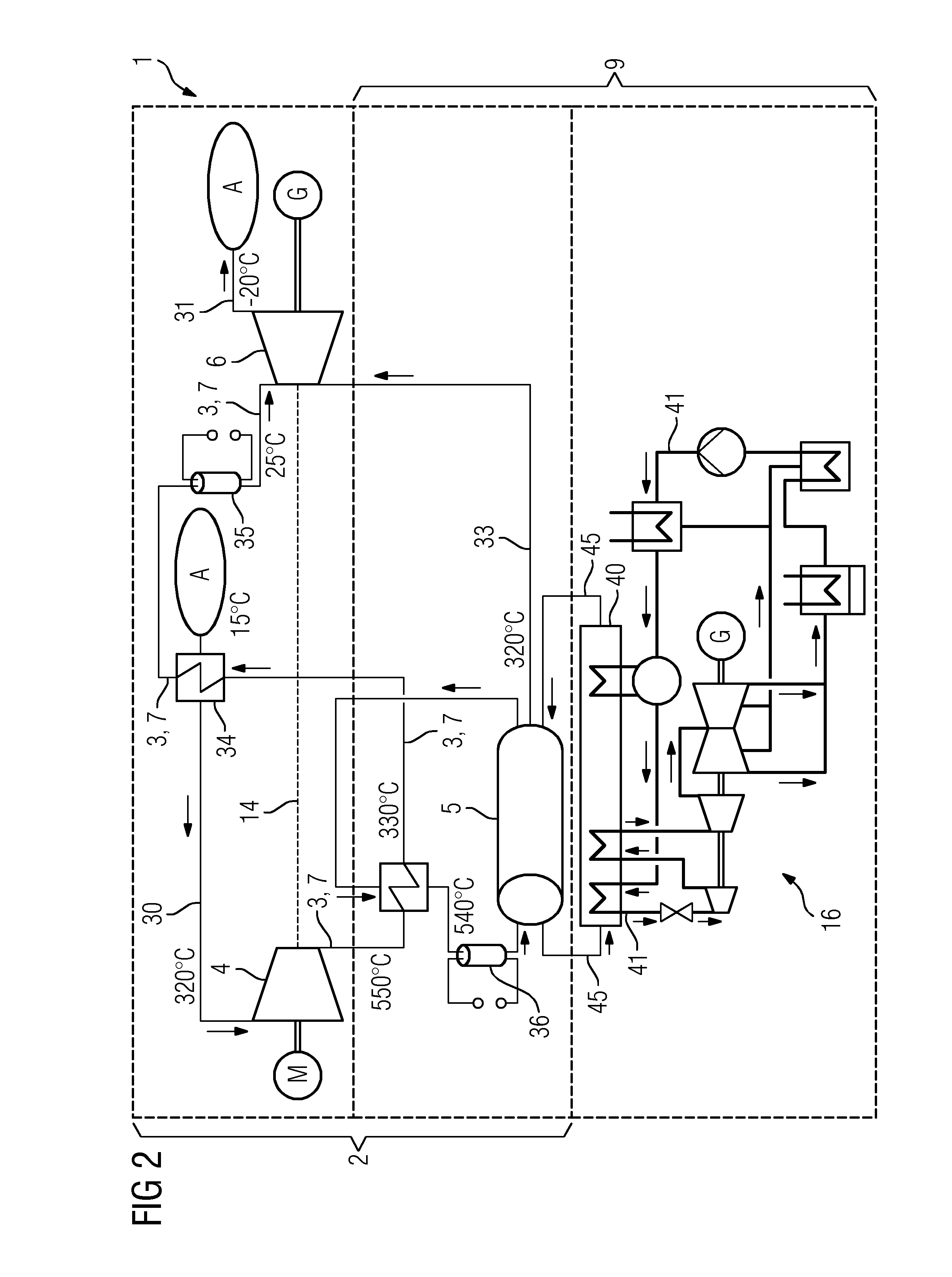 Energy storage installation with open charging circuit for storing seasonally occurring excess electrical energy