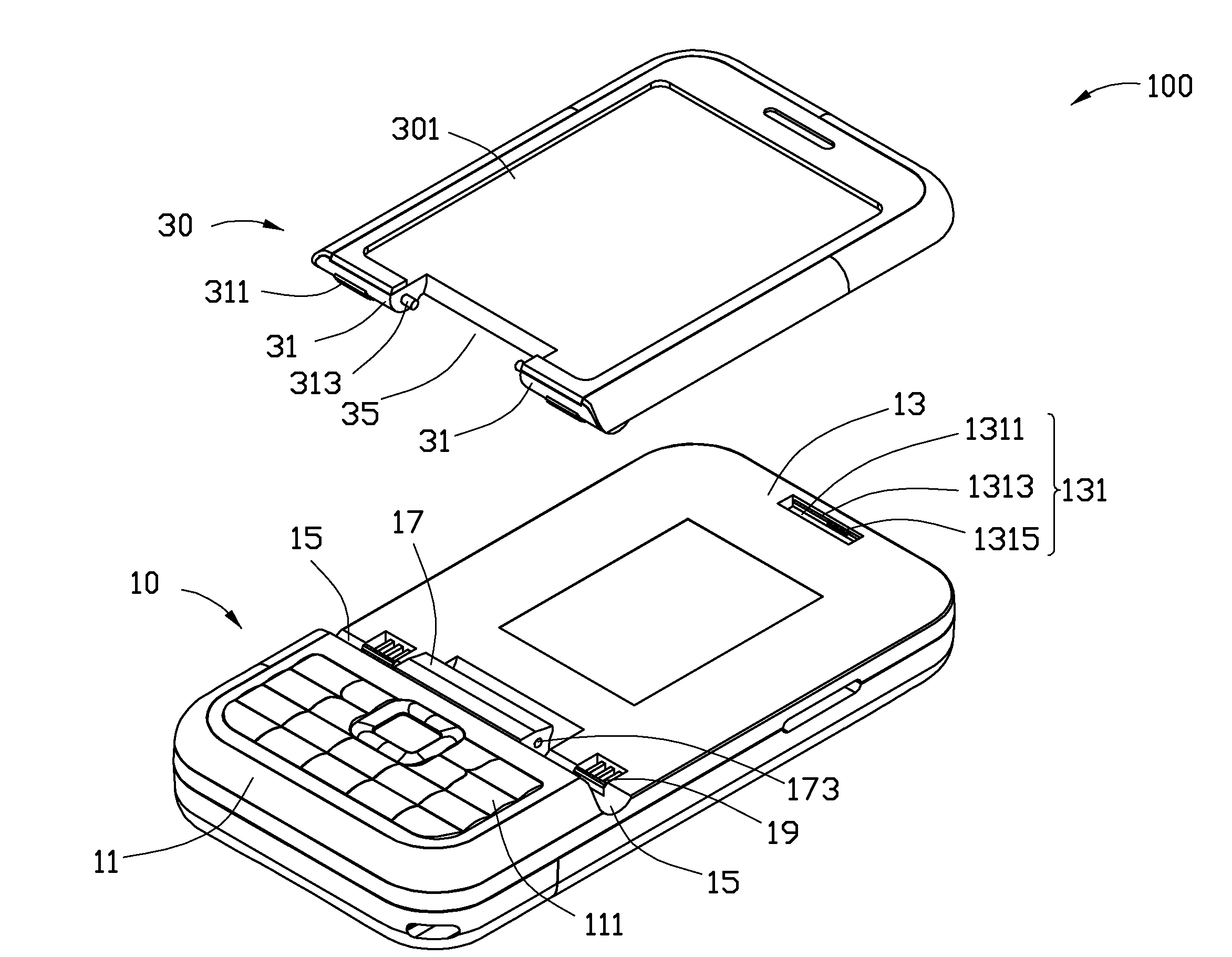 Portable communication device with rotating display