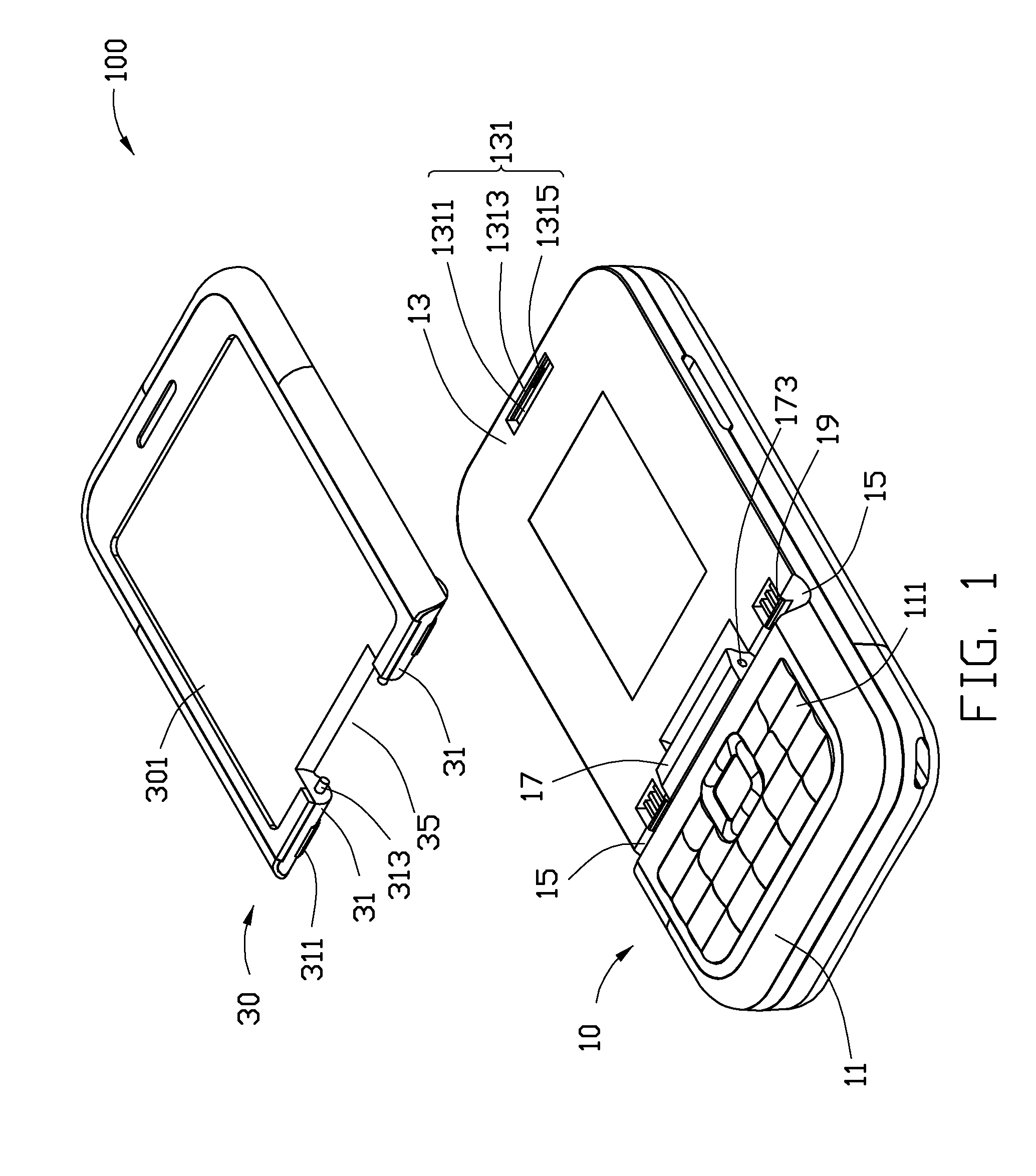 Portable communication device with rotating display