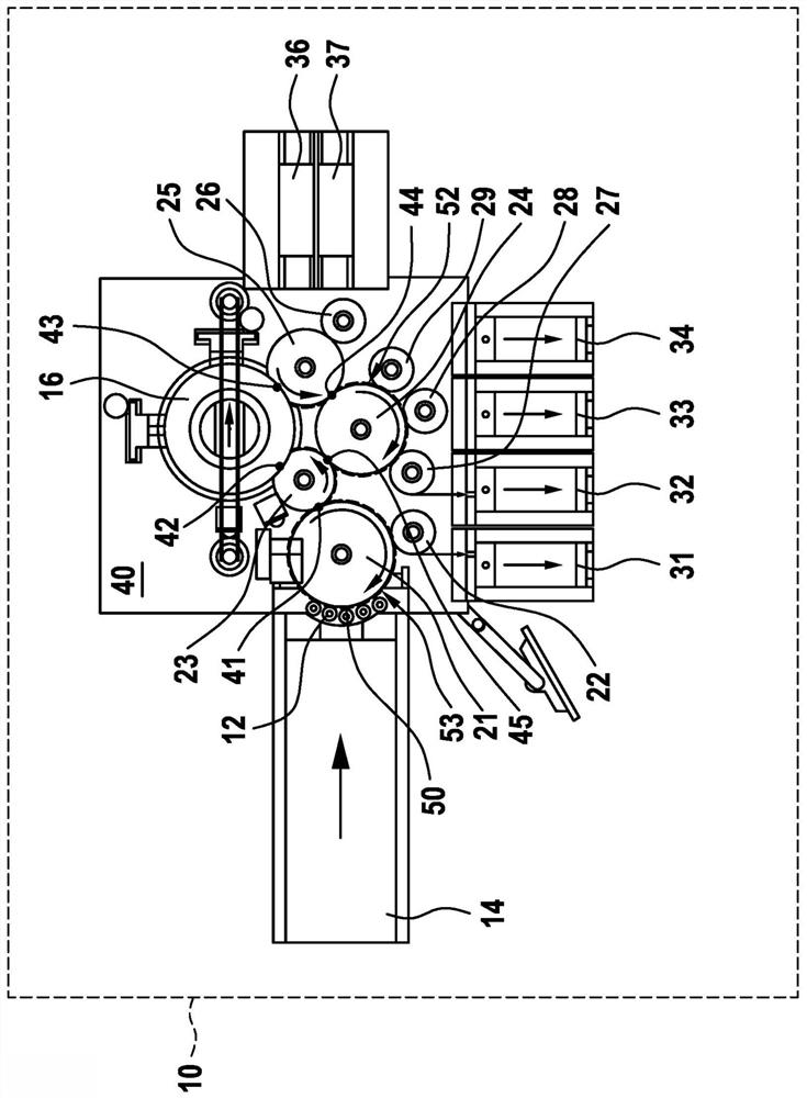 Device and method for inspecting containers