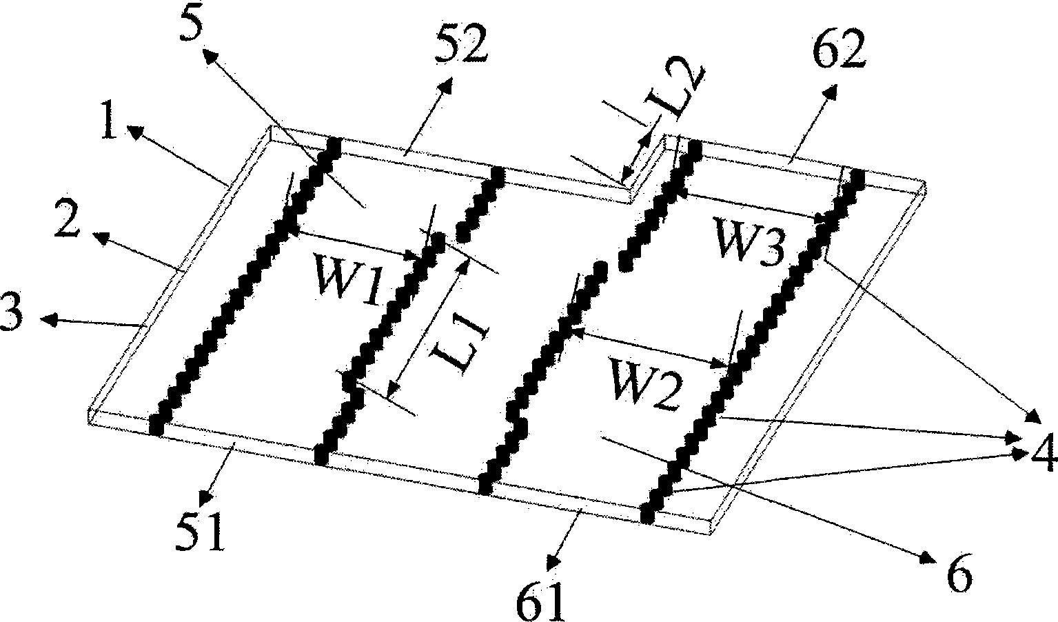 Basal lamina integrated waveguide compensation type wideband phase shifter