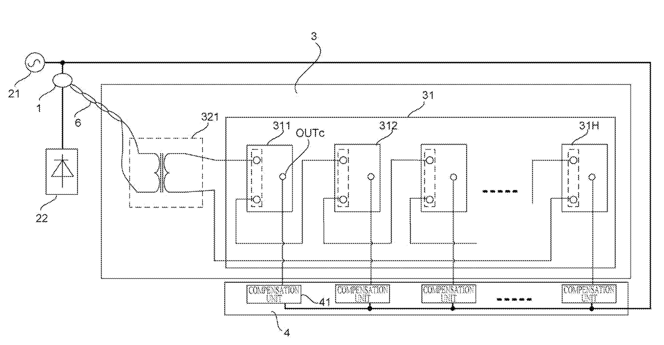 Current monitor and electric power quality compensation system